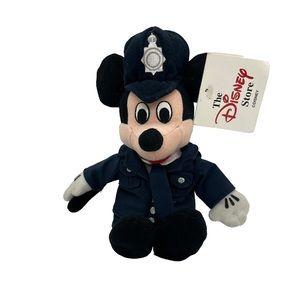 Vintage Disney Store Police Officer Mickey Mouse Beanie Plush